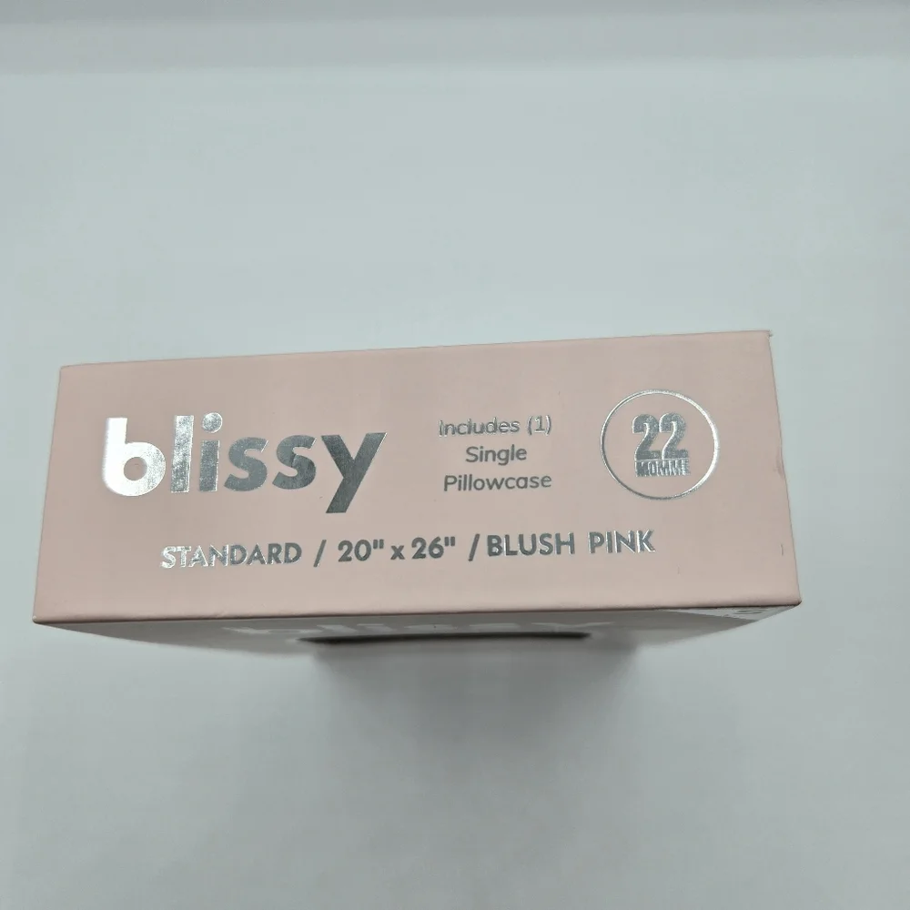 NWT Blissy Mulberry Silk Pillowcase, Blush Pink, Standard/Queen or King Size
